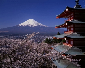 富士山の風景画