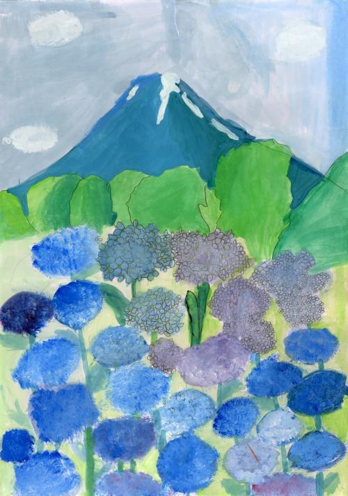 あじさいとのツーショット